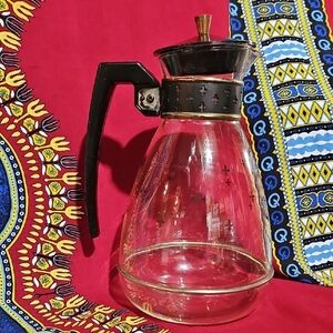 MCM Pyrex Silex Starlight Atomic Starburst Pattern Glass Coffee Carafe